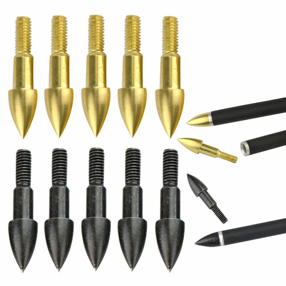 12X Archery 60-100gr Arrowheads Broadheads Bullet Tips Points Target Bow Hunting - Image 1 of 4