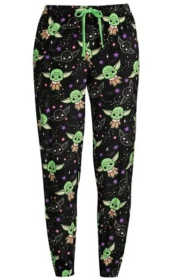 Womens Chibi Baby Yoda Star Wars Pajamas Pants S-2X 3X Plus Jogger Mandalorian  - Image 1 of 3