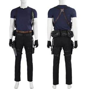 Resident Evil 4 Leon Shirt Harness Armpit Holster Men Cosplay Costume Outfit - Picture 1 of 17