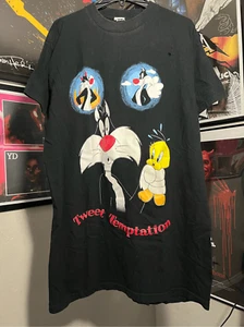 Vintage 90s Looney Tunes Tweet Temptation Sleep Shirt - Picture 1 of 6