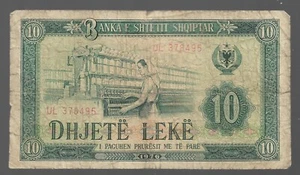 1976 Albania Albanian Paper Money, 10Leke. Used - Picture 1 of 2
