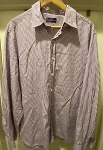 RALPH LAUREN Purple Label Men's Purple & White Stripe Long Sleeve Polo Shirt XL - Picture 1 of 14