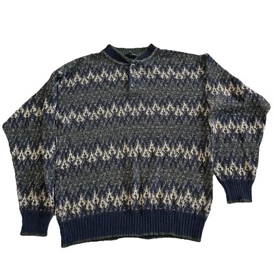 Vintage Geoffrey Beene Knit Sweater Men's Medium Multicolor Pattern Warm Preppy - Image 1 of 4