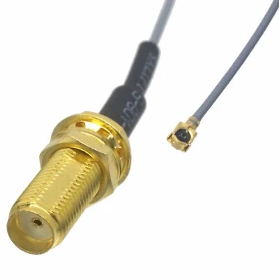 Cable lengthen SMA female 17mm Jack bulkhead to IPX U.fl 1.13mm 8" pigtail - Image 1 of 3