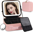 Makeup Case with Mirror and Lights, Travel Makeup Bag with Lighted Mirror, Makeu