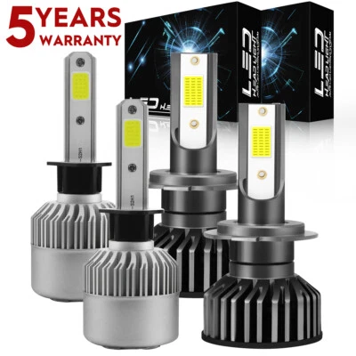 For BMW 740i 740iL 750iL 1999-2001 H1+H7 LED Headlight Bulbs High Low Beam S2QC - Image 1 of 4