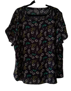 Van Heusen Navy Printed Floral Blouse Size XXL - Picture 1 of 3