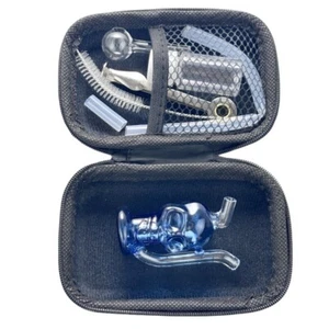 Mini 2.5'' Skull Glass Hookah Water Pipe Bong Smoking Portable Shisha W/TOOL BOX - Picture 1 of 6