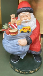 1986 Vintage Dept 56 Nacht vor Weihnachten Weihnachtsmann hält seine Geschenktüten - Bild 1 von 6