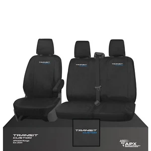 FORD TRANSIT CUSTOM FRONT SEAT COVERS TAILORED (2013-2024) BLACK 559 - Picture 1 of 1