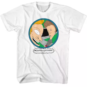 MTV Classic Cartoon Beavis And Butthead Fish Eye Peep Hole Stare Men's T Shirt - Picture 1 of 5
