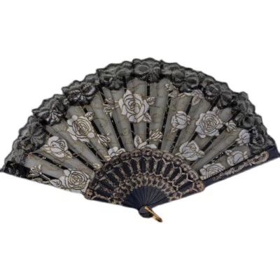 1X Ventilador Plegable Portátil Lolita Encaje Rosa Gótico para Fiesta Boda Decoración Foto 1 de 4