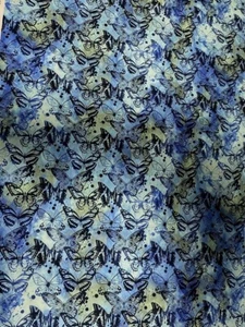 Seasons Butterflies on Blues cotton Fabric by yard 44" quilt / sew - Picture 1 of 2