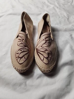 SOPHIA WEBSTER Alpargata de Cuero Rosa Mariposa Plana Talla 38 España EE. UU. 7,5 Foto 1 de 4