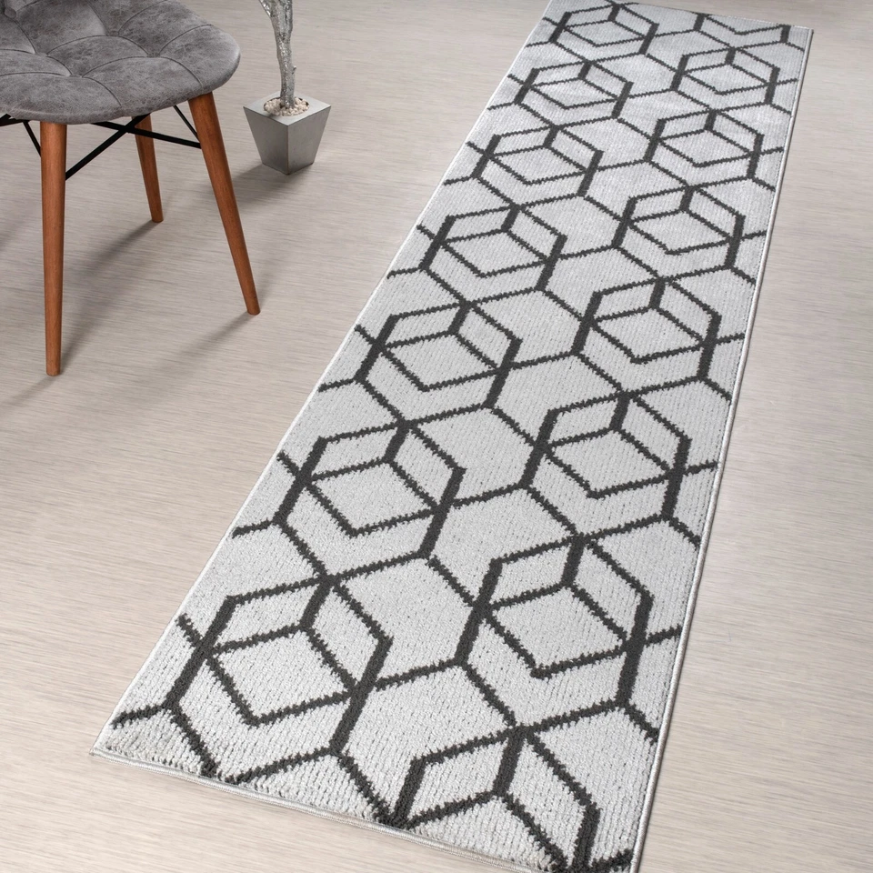 ORFA Custom Cut Carpet Runner Rug, Non Skid, 26 Wide X Your Choice of Length, Silver