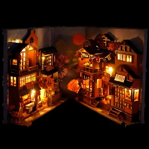DIY Japanese Sakura Alley Book Nook Kit, Miniature Dollhouse with Furniture - Picture 1 of 17