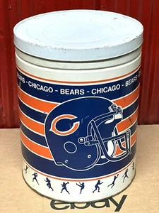 Vintage Chicago Bears NFL Metal Tin Can Container 13x10 Size - Picture 1 of 9