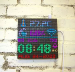 NTP digital clock Colorful LED display temperature humidity Color can be set - Picture 1 of 6