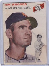 SW: 1954 Topps Baseball Card #170 Dusty Rhodes New York Giants - Stain