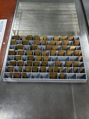 NICE CLEAN 35-005 REGULAR BLOCK BRASS FONT SET NEW HERMES ENGRAVER -159 PIECES - Image 1 of 4