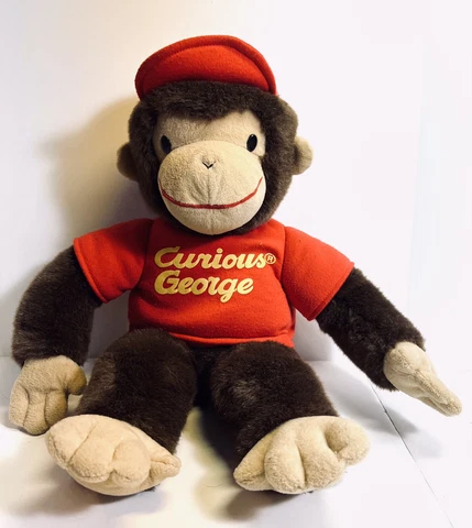 Curious George Plush w/Red Hat 20” GUND Collectible Shirt Monkey 1990 Vintage Cover