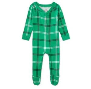 Wondershop Kleinkind Baby grün kariert passender Familienurlaub Pyjama mit Füßen NEU! - Bild 1 von 7