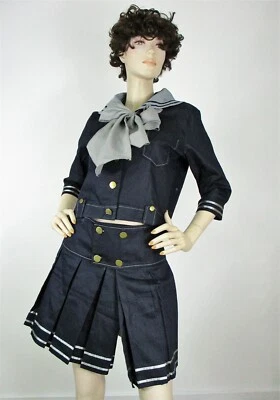 Traje de Marinero M Denim Azul Oscuro/Gris Calidad Teatral Disfraz Juegos con disfraces Anime Foto 1 de 4