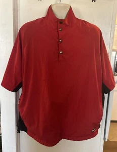 Ping Golf Pullover Lined Rain Wind 1/4 Snap Short Sleeve Men's L Red/Black - Picture 1 of 9