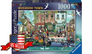 NEW & SEALED Ravensburger 17554 Riverside Town 1000 Pc Jigsaw Puzzle USA SELLER - Picture 1 of 11