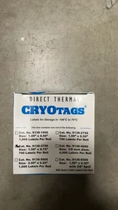 Cryo-Tags termici diretti, 1,5'' x 0,75', 91383750, 750 etichette per rotolo - Foto 1 di 3