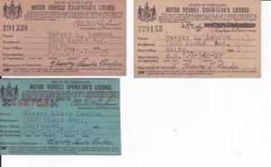 (3) 1933 1934 y 1936 licencias de conducir de Maryland - Imagen 1 de 1
