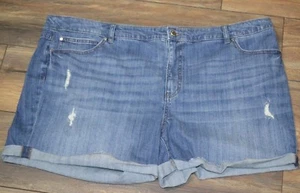 Jennifer Lopez Mykonos Jean Short Plus Size Boyfriend Shorts Relaxed Hip Thigh - Picture 1 of 2