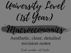 Economics MACROECONOMICS (1st Year Uni) Aesthetic Clear Detailed Revision Notes - Picture 1 of 3