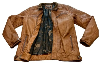 BKE BUCKLE Men Brown Bomber Chore Jacket- Lined Camo Lined Trucker- Medium EUC - Image 1 of 4