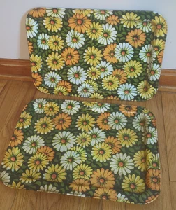 Vintage 1960s Marsh Allan Daisy Floral Serving Lap TV Tray MCM Mod Hippie - Picture 1 of 11