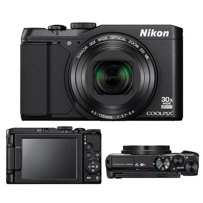 Nikon COOLPIX S9900 digital camera, 30x optical zoom, integrated Wi-Fi Black - Image 1 of 4