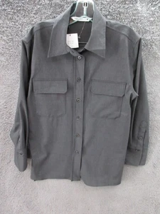NWOT Zara Women's Small Grey Uniform Button Shirt with two Pockets 4043/266/803 - Picture 1 of 15