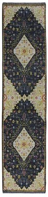 Linon Logan Gazia  Polyester 2' X 10' Runner Rug in Black and Ivory - Image 1 of 4