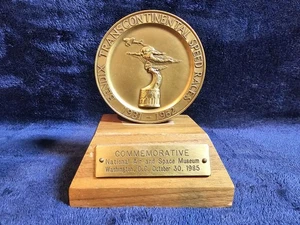 Vintage 1985 Bronze Bendix Transcontinental Plaque Air & Space Museum Display - Picture 1 of 5