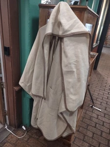 Vtg 70s Bebe LTD Selvy & Co Long Hooded Poncho Cape Wrap Jacket Wool - Picture 1 of 15