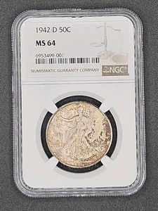 1942-D Walking Liberty Half Dollar | NGC MS64 - Picture 1 of 4
