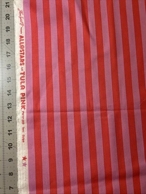TULA PINK All Stars Tent Stripe 1 /2 Yard X 45” Cotton Fabric Free Spirit New - Image 1 of 2