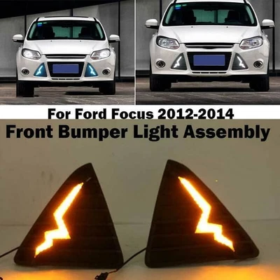 For Ford Focus 2012-2014 Front Bumper Lamp LED Light Streamer Turn Signal Refit - Image 1 of 4