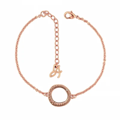 Adore Swarovski Organic Circle Adjustable Bracelet-Rose Gold w/Swarovski Crystal - Image 1 of 4