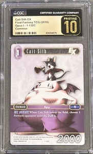 Cat Sith EX Final Fantasy TCG 2016 Opus I 1-132C comune CGC 10 immacolato - Foto 1 di 2