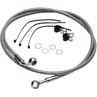 Drag Specialties Standard Length Front Stainless Steel Brake Line Kit - Black Vi - Image 1 of 4