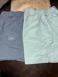 Lot Of 2 AFTCOS Mens Shorts Size 30 Blue And Light Green 8 Inch EUC - Picture 1 of 10