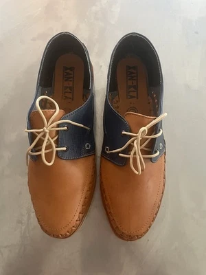 Xankla Men’s Top Siders Mexican Huaraches Tan-Blue  Handmade leather (10M) - Image 1 of 4