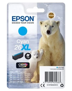 Epson 26XL Polar Bear Cyan High Yield Genuine, Claria Premium Ink Cartridge,XL H - Picture 1 of 4