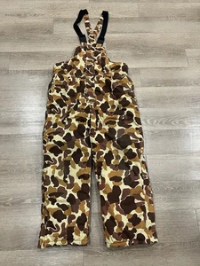 Vintage 90s Gamehide Hunting Bibs Insulated Frog Duck Camo Mens Medium - Picture 1 of 8